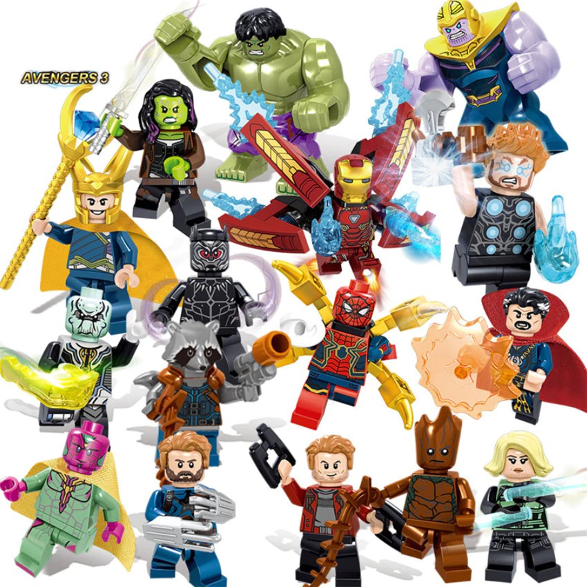 Mainan Lego 16pcs Avengers Infinity War Figure Set Legoingly Super Hero Iron Thor Thanos Peter Hulk