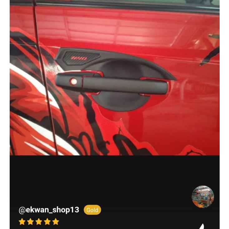 cover handle PINTU + outer MANGKOK mobil honda brio hitam doff tempel