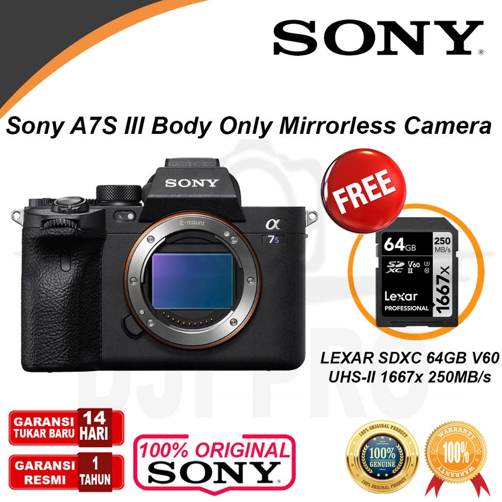 Camera Sony A7SIII A7 S MARK III BODY ONLY A7SM3 A7S III FREE ANTI GORES-PAKET STANDARD