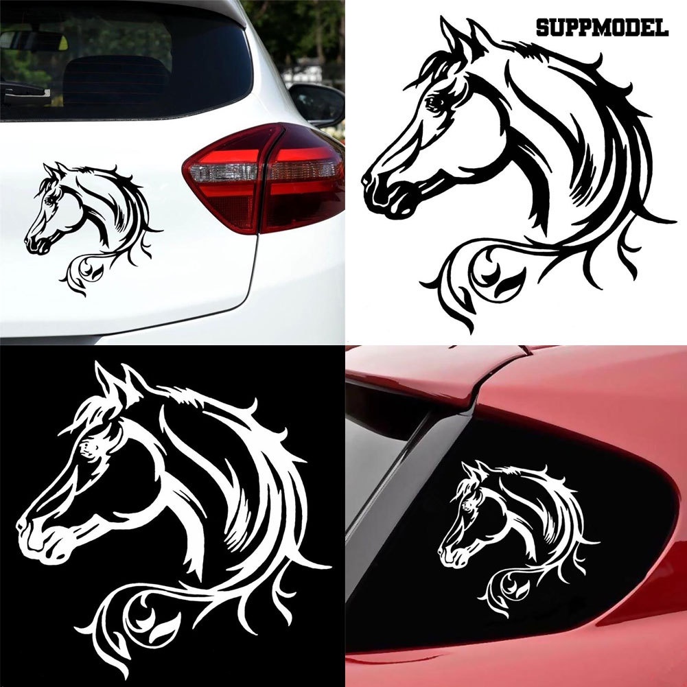 Stiker Reflektif Motif Kepala Kuda Untuk Dekorasi Bodykaca Jendela Mobil