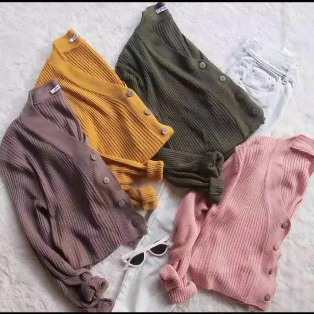 KARDIGAN CROP RAJUT PREMIUM MURAH