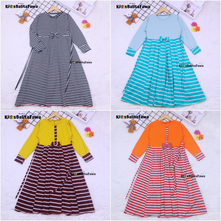 Gamis Pita Uk 6-7 Tahun / Gamis Anak Baju Panjang Ngaji Murah Lengan Dress Muslim Anak Perempuan