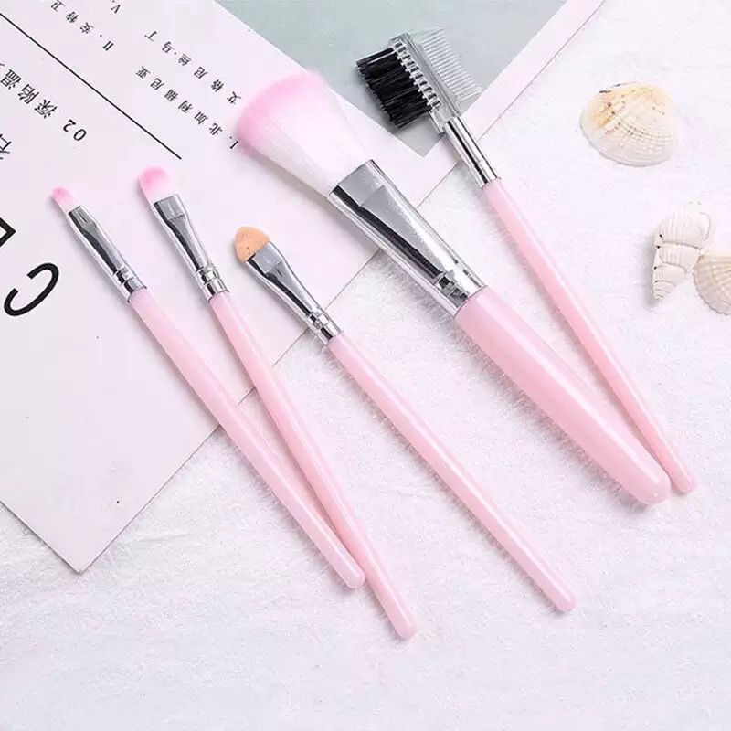 Brush Make Up Set Isi 5 Pcs - Kuas Rias Makeup Mini Set Powder Blush Eyeshadow Makeup Beauty Tools F720