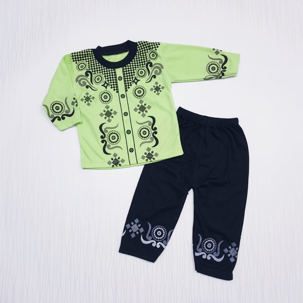 setelan baju muslim anak cowo usia 0-18 bulan / pakaian bayi laki-laki islami baju koko