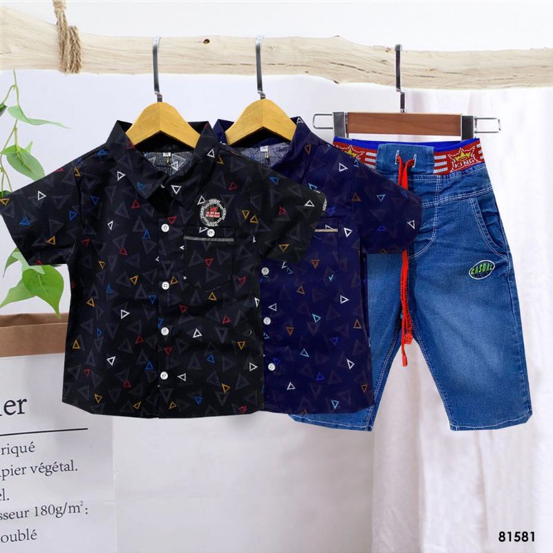 (COD) Set Jeans Kemeja anak YESS KIDS/Setelan Anak Premium/Setelan Anak Fashion/ Baju keren anak lak