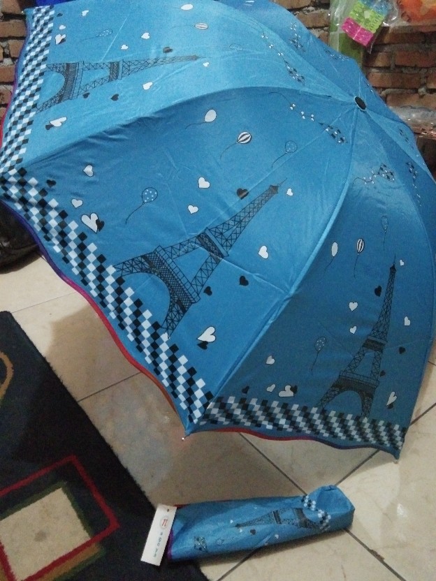 Payung Lipat 3 Paris Balon Cantik Murah Nagoya