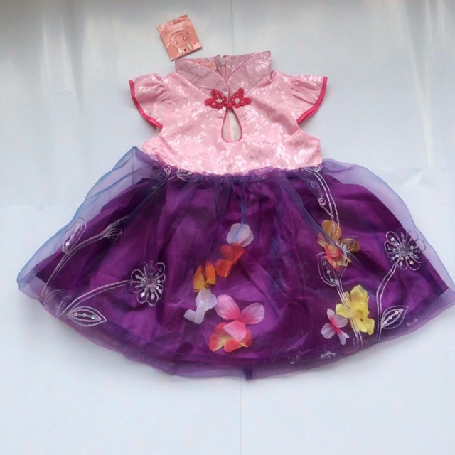 DRESS CHEONGSAM PURPLE FLOW / BAJU CHINA ANAK / BAJU IMLEK