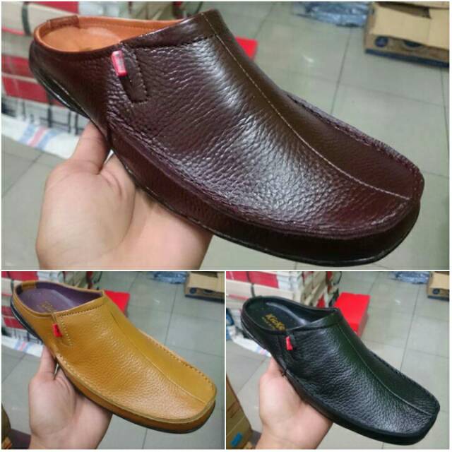 SEPATU SENDAL SLOP SENDAL KULIT PRIA KICKERS KULIT ASLI