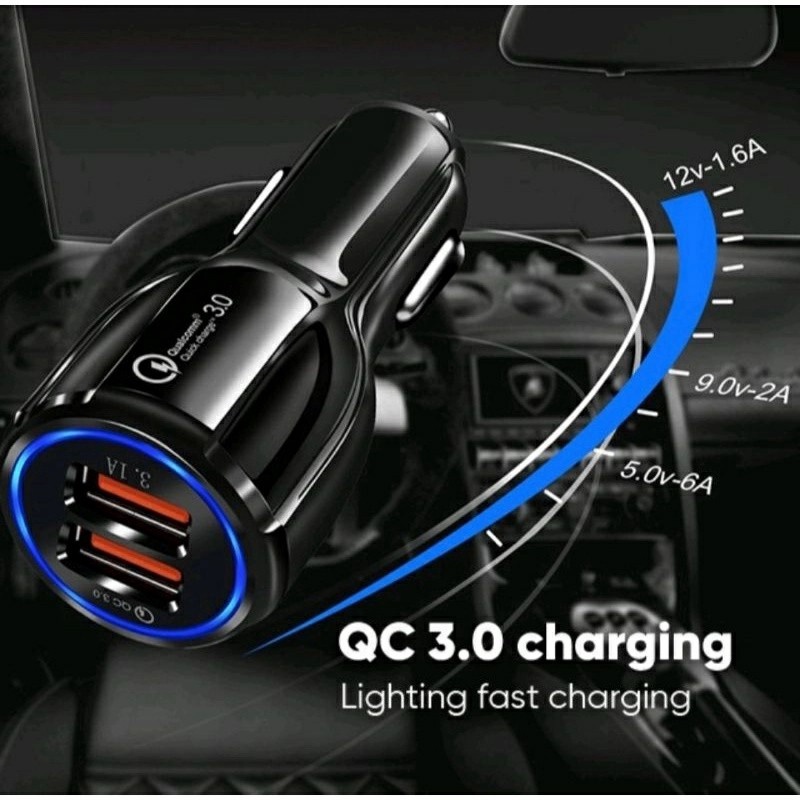 CHARGER MOTOR MOBIL FAST CHARGING CAR CHARGER 6A QUICK CHARGE QC 3.0