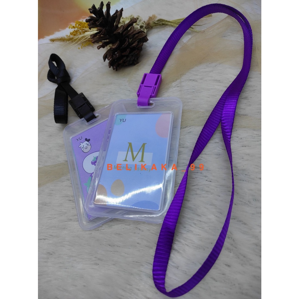 TALI ID CARD NAME TAG PLASTIK WARNA TRANSPARAN POLOS / TALI ID CARD NAMA / ID CARD PANITIA / NAME TAG POLOS / ID CARD HOLDER