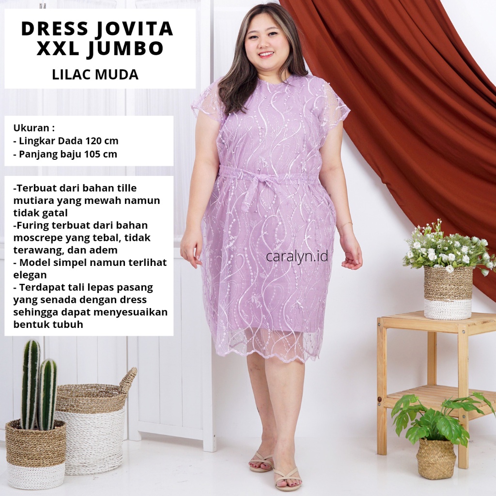 DRESS BRUKAT KOREA JOVITA JUMBO CAMOMINE