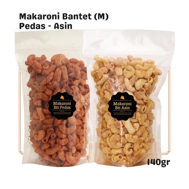 

Makaroni Bantet Pedas/ asin (M) 130 gr /snack cemilan /camilan enak gurih