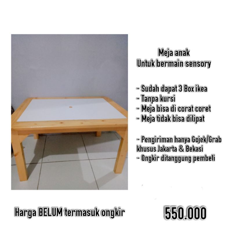 PRELOVED Sensory Table MEJA BELAJAR ANAK Meja putih (meja sensory play) with IKEA TROFAST