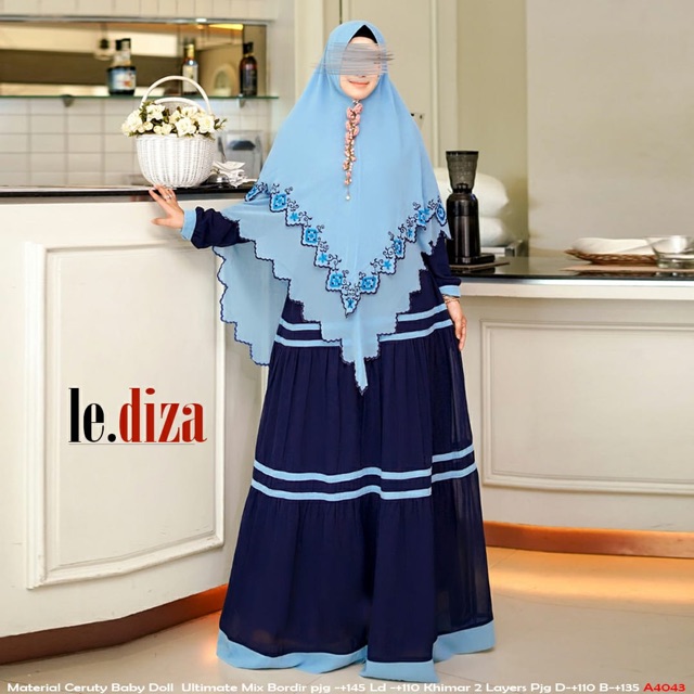 Gamis A4043 syari House of Kanio d Lediza
