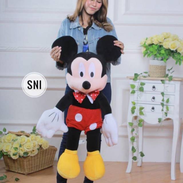 Boneka karakter Tikus mickey Minney Disney jumbo besar gede dakron rasfur premium 1 m 3 kg