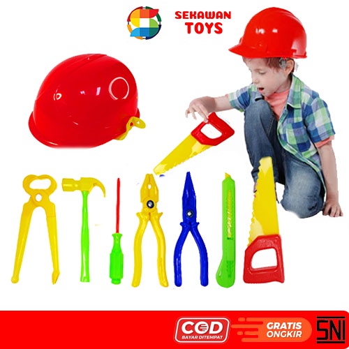 Mainan Tool Set/ Peralatan Set Pekerjaan 8pcs/ Mainan Tool 7pcs LE2 JSP