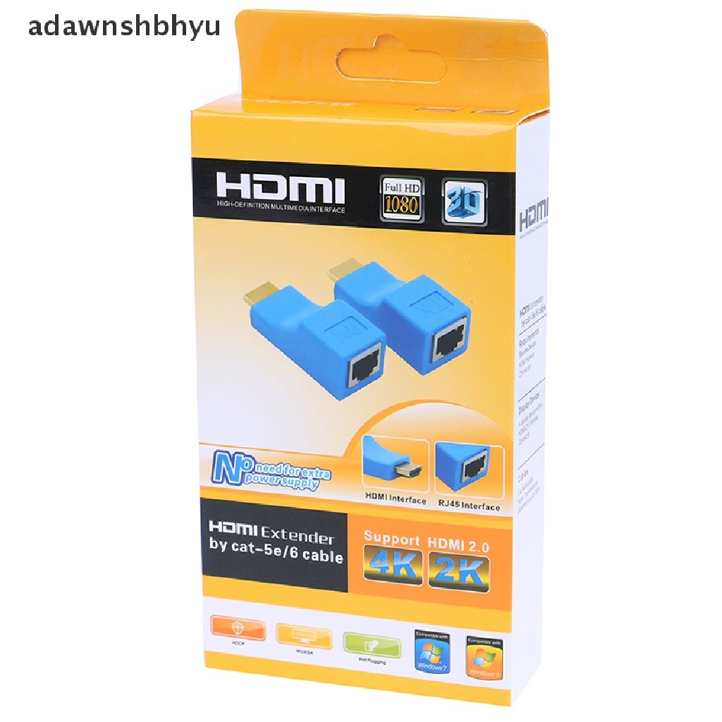 Adawnshbhyu 2Pcs 1080p hdmi extender Untuk rj45 over cat 5e/6jaring lan ethernet amplifier