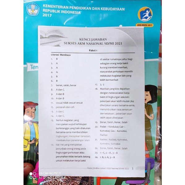 Kunci Jawaban Sukses AKM Nasional SD/MI 2021 Yudhistira