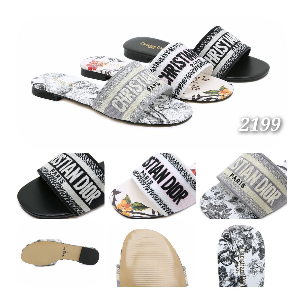 New Arrival Sandal Wanita IMPORT SET Slipper Slop Flat Nyaman 2199