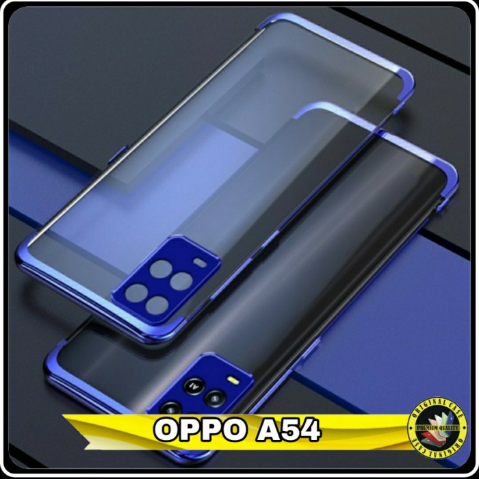 Casing Oppo A54 Softcase A 54 Transparan Plating Chrome Color Premium
