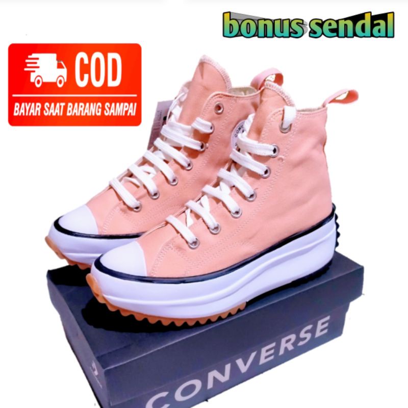 Sepatu Wanita Converse Run star hike jw anderson sneaker wedges hak tinggi quality premium