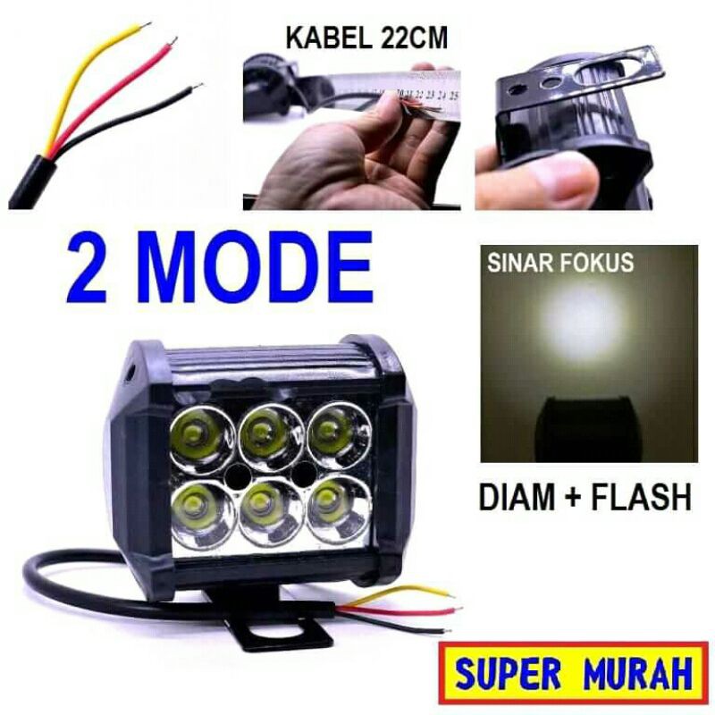 lampu tembak 6 mata bisa strobo