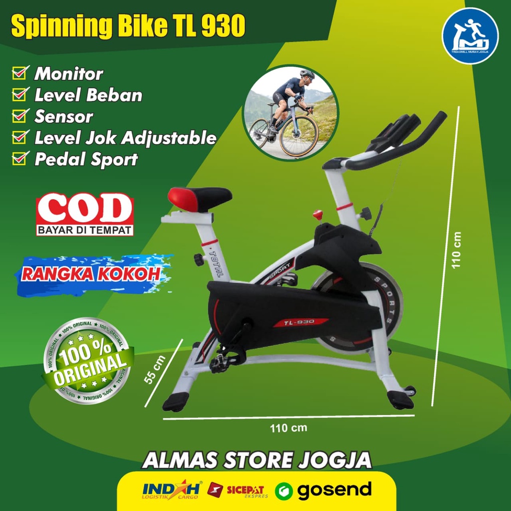 Sepeda Speda Sepedah Statis Static Bike Spinning Spining Bike TL 930 Alat Olahraga Gym Fitness Seped