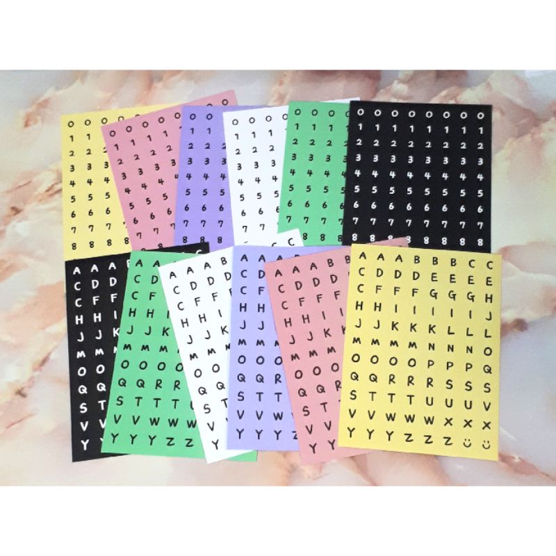 

Floralwhite 1 lembar stiker huruf angka dekorasi jurnal scrapbook sekolah bujo bullet journal sticker