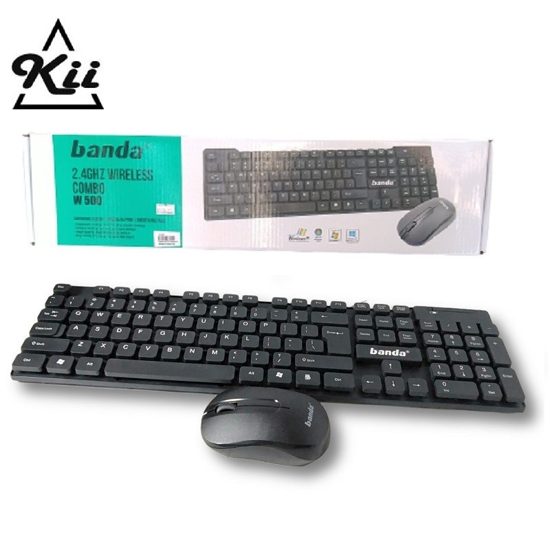 Banda W500 Paket Keyboard Mouse Wireless - Paket Mouse dan Keyboard