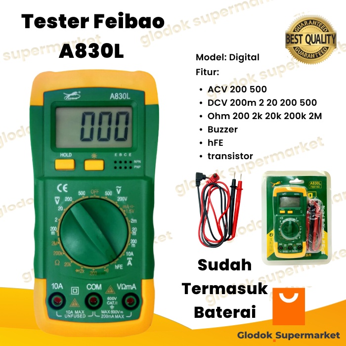 Tester Feibao A830L Avometer Digital Multimeter A 830L Multitester