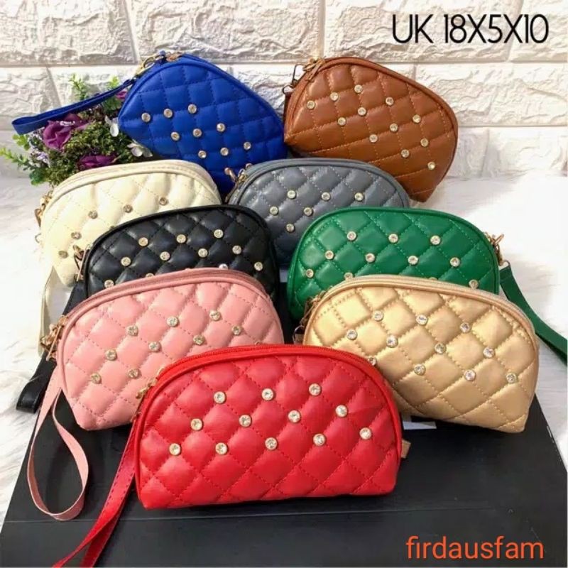 Dompet Kerang Diamond 2 Ruang  / Dompet Koin Uang Kertas dan Kartu Wanita