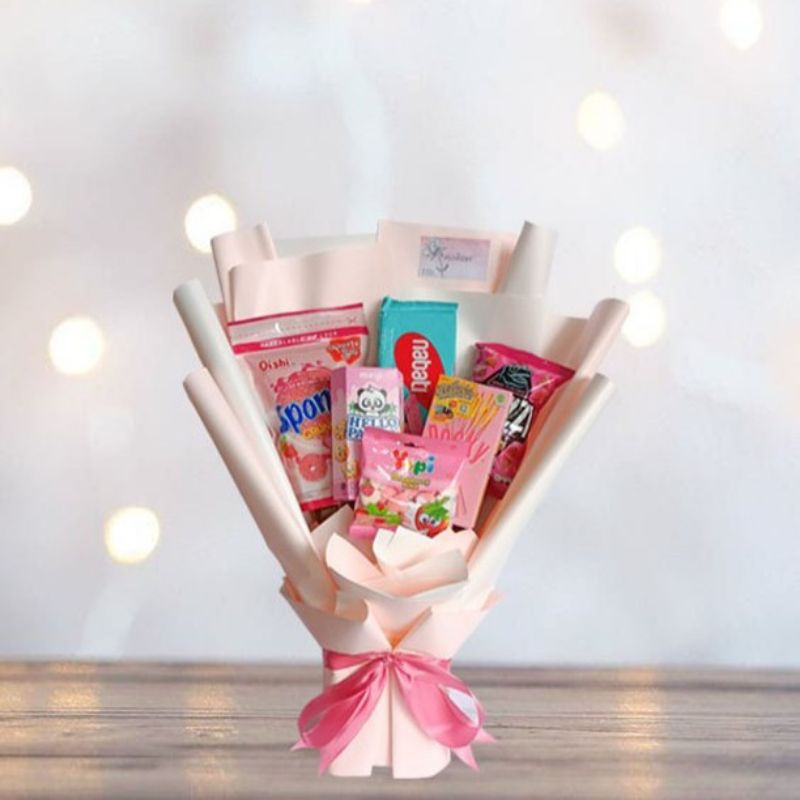 

pink snack bouquet