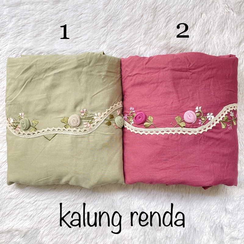 MUKENA BORDIR TILE kalung renda TERUSAN LAJURAN DEWASA RAYON