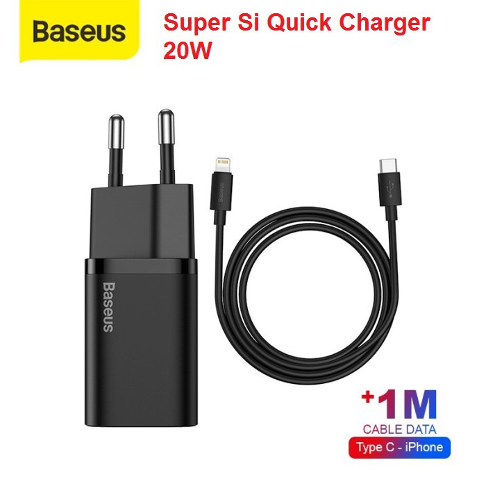 Baseus Super Si Quick Charger 1C 20W EU Sets iPhone 12 Original