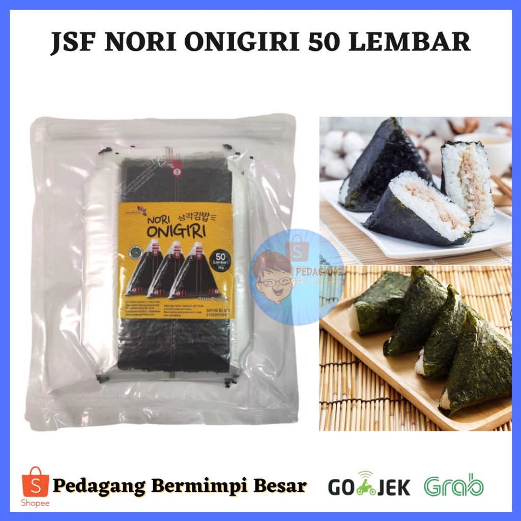 JSF NORI ONIGIRI 50 LEMBAR/ Nori Onogiri/ Nori Wrapper Khusus Bungkus Nori Triangle / Sushi Nori