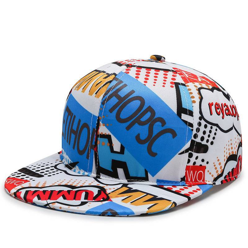 Topi Baseball Desain Poker Doodle Gaya Hip Hop Korea Untuk Pria Dan Wanita