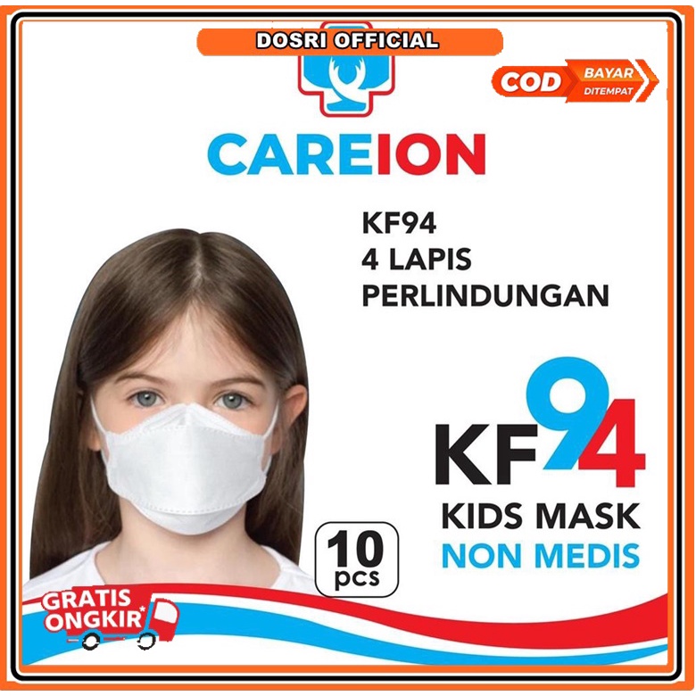 [BISA COD] masker anak kf94 polos isi 10 pcs / masker 3d anak