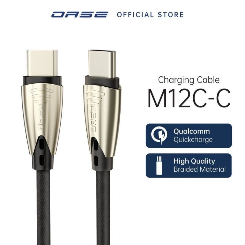 KABEL DATA FAST CHARGING TYPE C TO TYPE C OASE M12C-C GARANSI 1 TAHUN