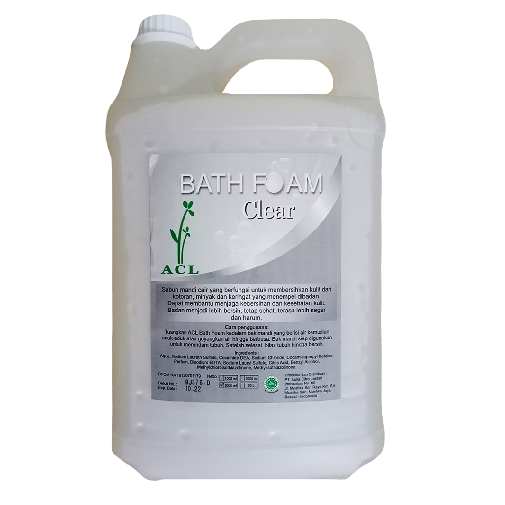 BATH FOAM CLEAR 5 KG sabun cair jerigen bathub menutrisi kulit lembut sabun