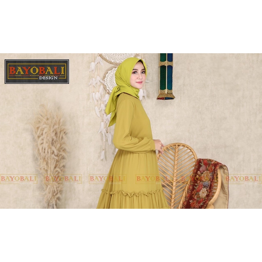 Baju Gamis Wanita Terbaru | Gamis Ceruty Babydoll Jumbo|Fashion Muslim Wanita Termurah |Gamis syari-Kuning