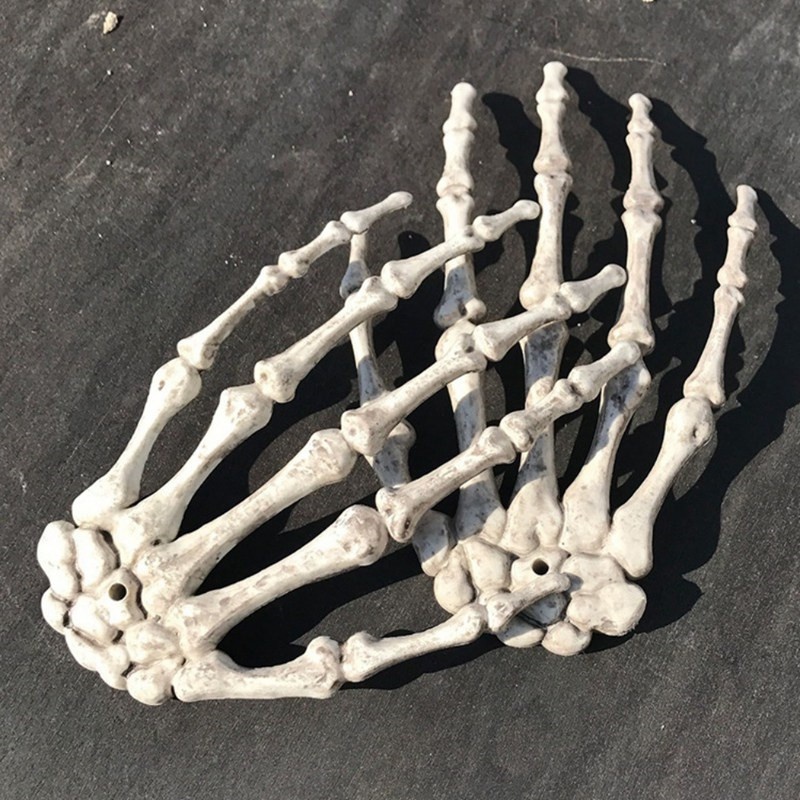 Hot Sale/[Produk Halloween] Halloween Realistis Life Size Skeleton Hands, Plastik Tulang Tangan Manusia Palsu, Untuk Pesta Zombie Tulang Terror Alat Peraga Mengerikan Dekorasi Halloween