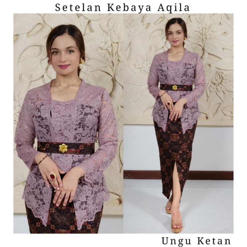 Setelan kebaya Bali aqila | Kebaya Kutubaru Semifrance