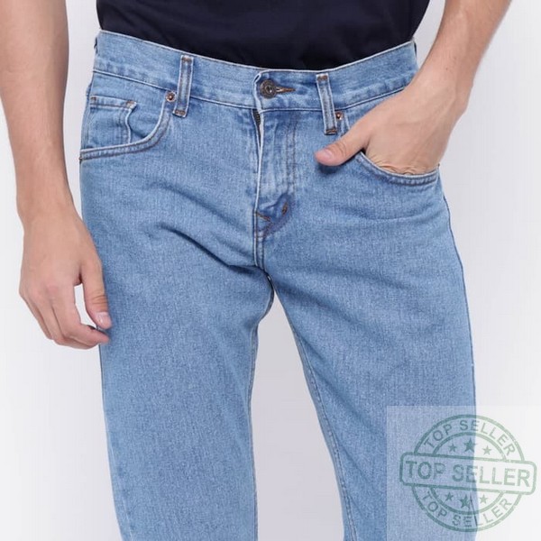(Celana Murah) Edwin Celana Jeans Roma 01 Slim Fit Pria Panjang warna Biru Muda - Biru Muda, 28 |DXT