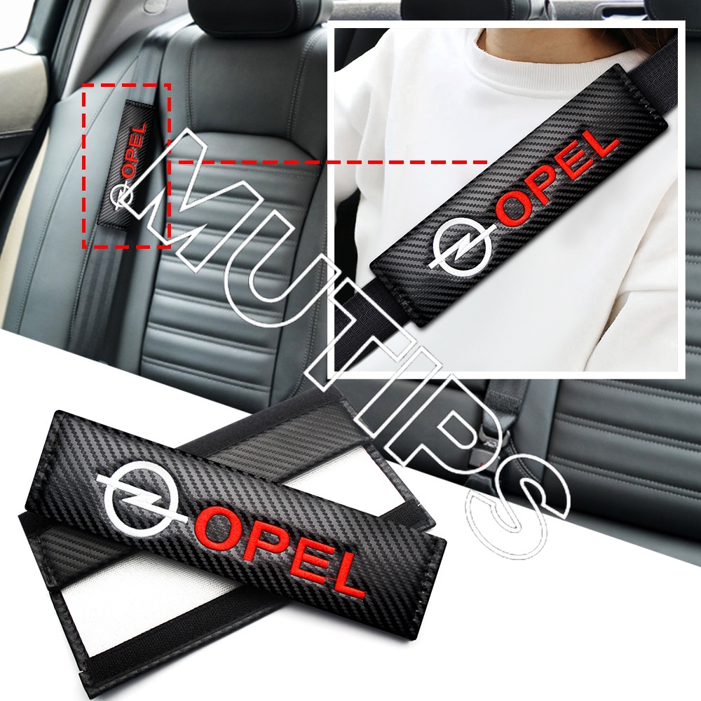 Opel 2pcs Cover Sabuk Pengaman Mobil Bahan Carbon Fiber Untuk Corsa Vectra Astra g H J K Insignia Vivaro Zafira Mokka