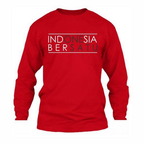 Indoholic Atasan Baju Kaos Distro Kaos Lengan Panjang Pria Wanita Combed 100% Indonesia Bersatu