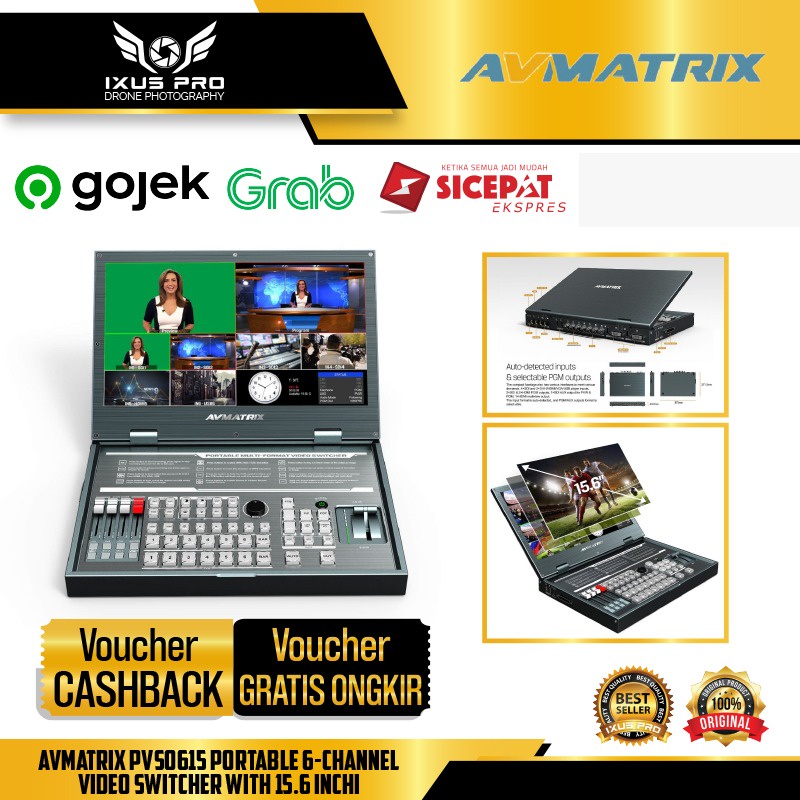AVMATRIX PVS0615U Streaming Video Mixer Portable with Recorder