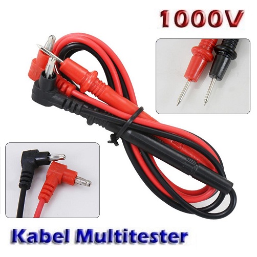 Kabel Multitester Test Lead Probes Avometer Multimeter Jack Tester Tester Merah Hitam Kabel Probe Kecil Runcing Kompatibel Avometer