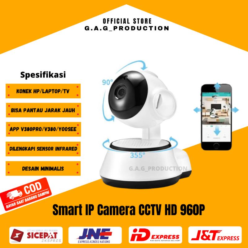 IP camera CCTV V380 micro sd smart Wifi Camera HD 960 P