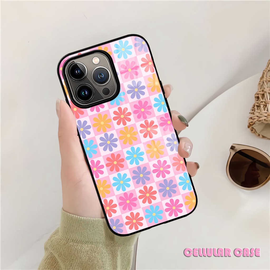 [IOS21] Case Kilau Iphone | 13 PRO | 13 PRO MAX | Casing Hp | Custom Case | Motif Flowers Bunga