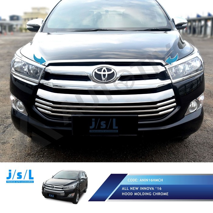 Innova Reborn Aksesoris JSL List Kap Mesin Hood Molding Chrome